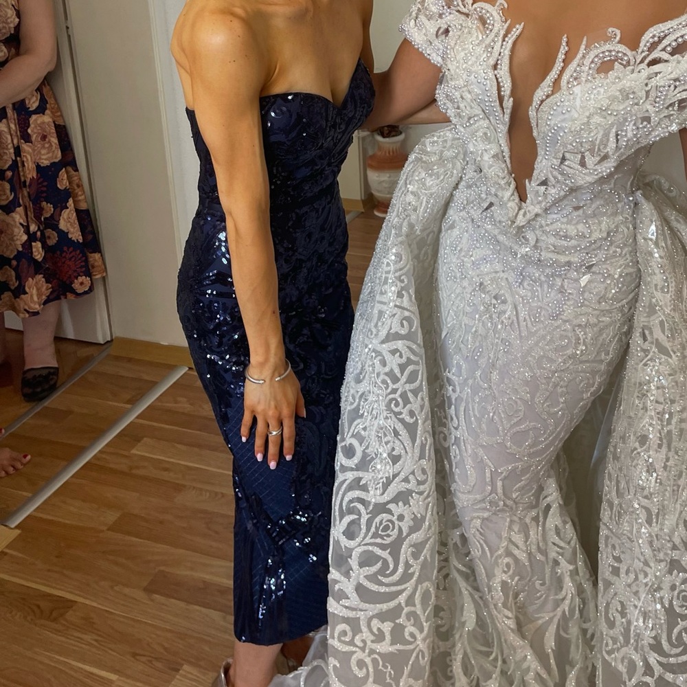 Elle Zeitoune Midnight Blue MIDI Dress